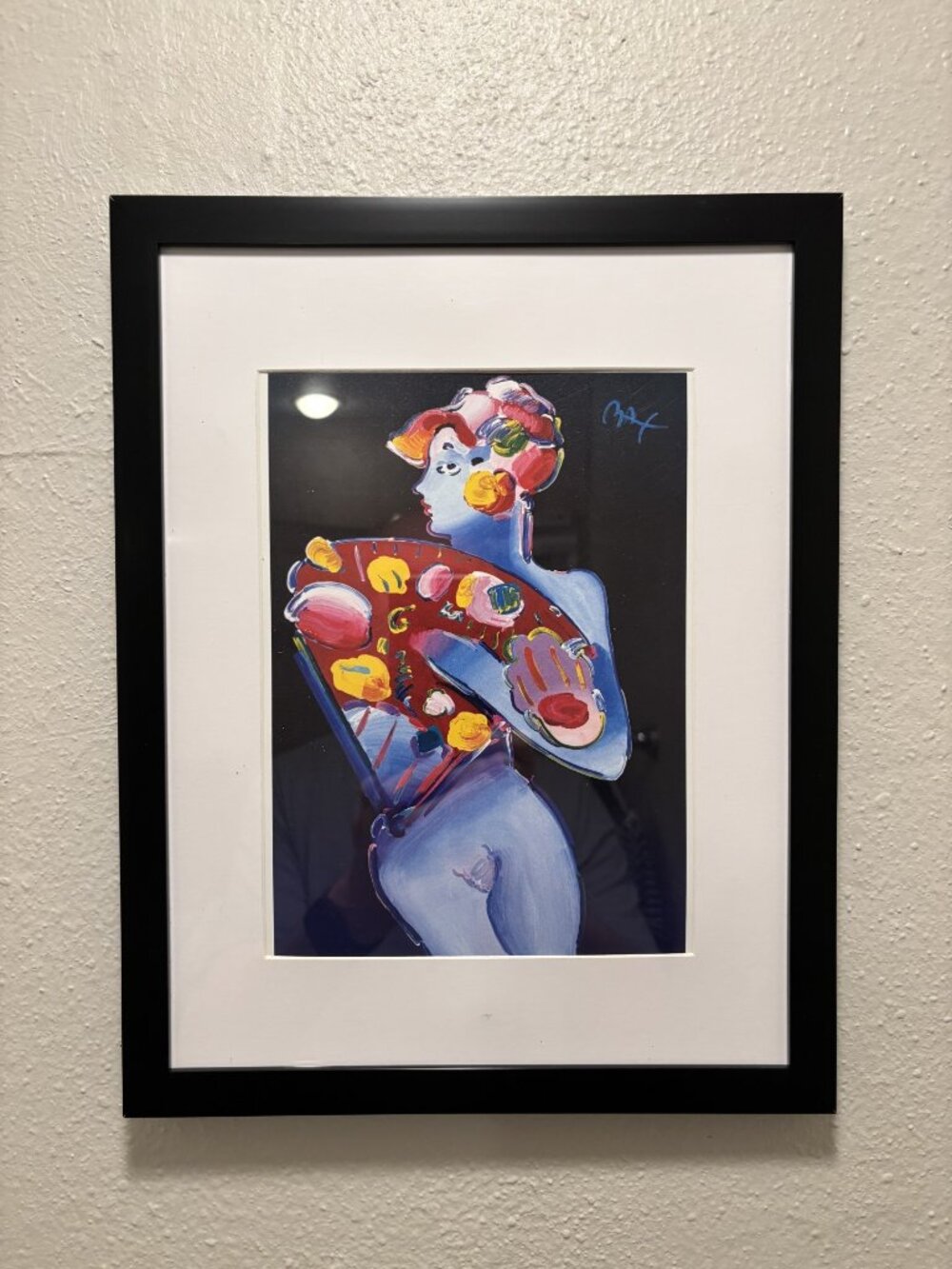 Peter Max Framed 8.5x11 Inch Art Print - Blue Fan Dancer